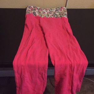 High waisted pink sweat pants
